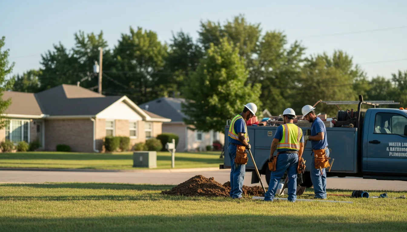 Residential water line and bathroom plumbing service in Violet, LA
